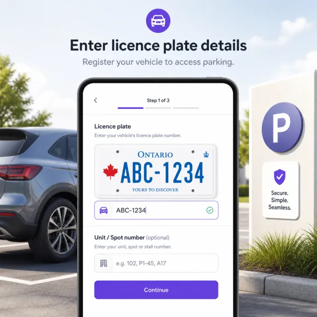 Enter licence plate details
