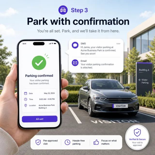 Parking confirmed